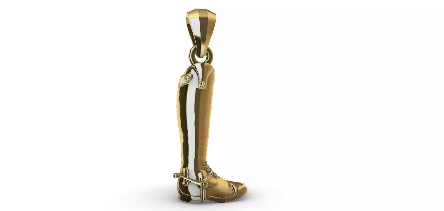 Equestrian Boot Pendant 3D print model_0