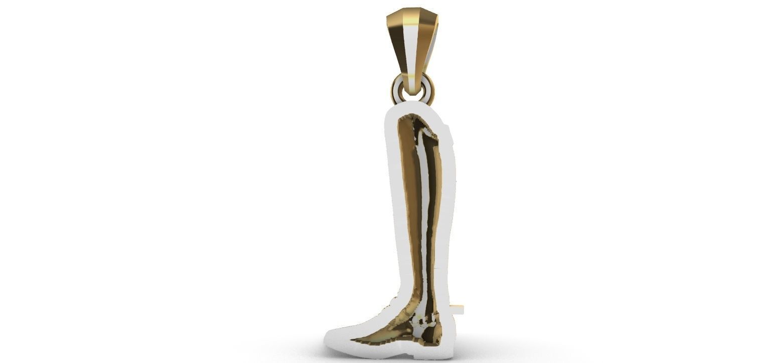 Equestrian Boot Pendant 3D print model_6
