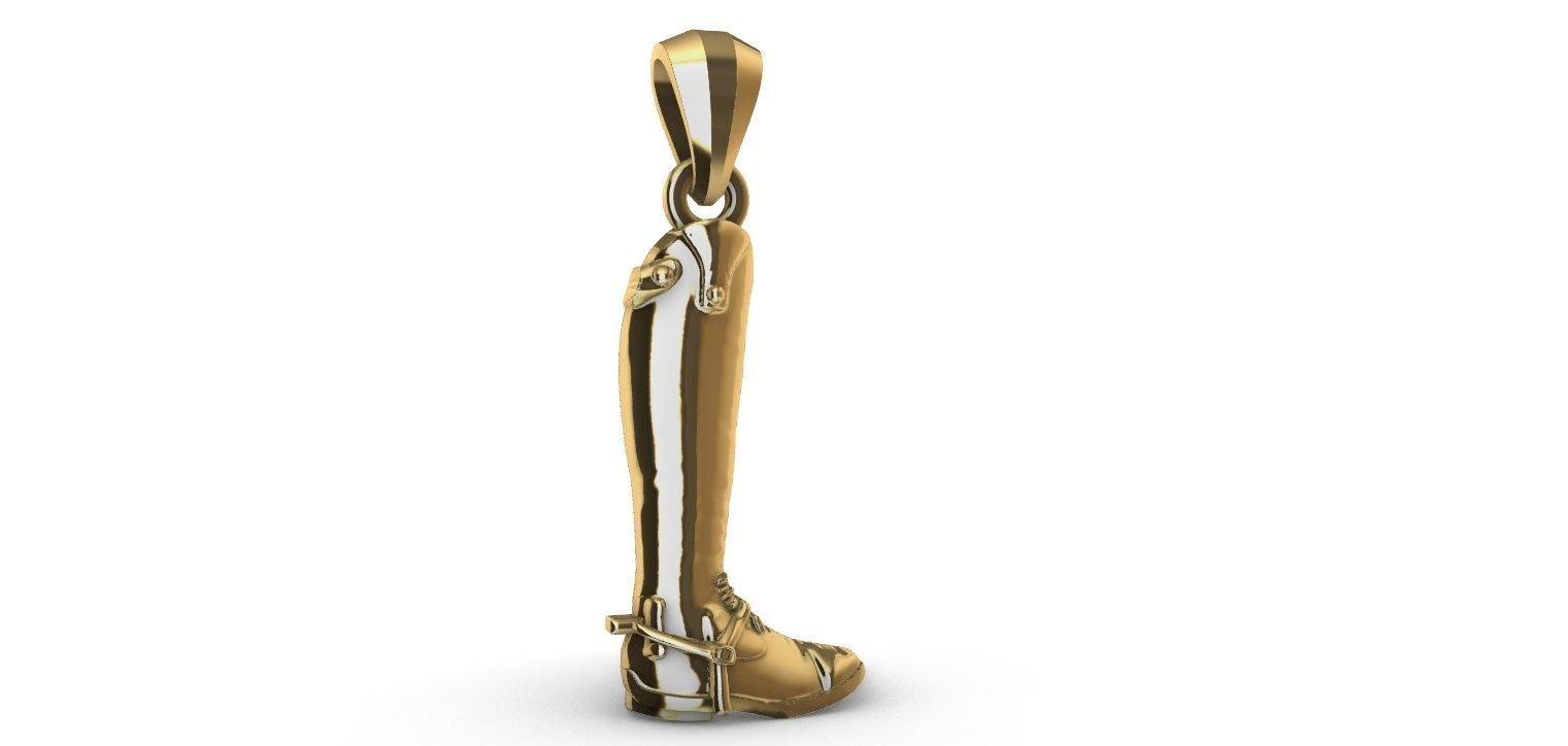 Equestrian Boot Pendant 3D print model_14
