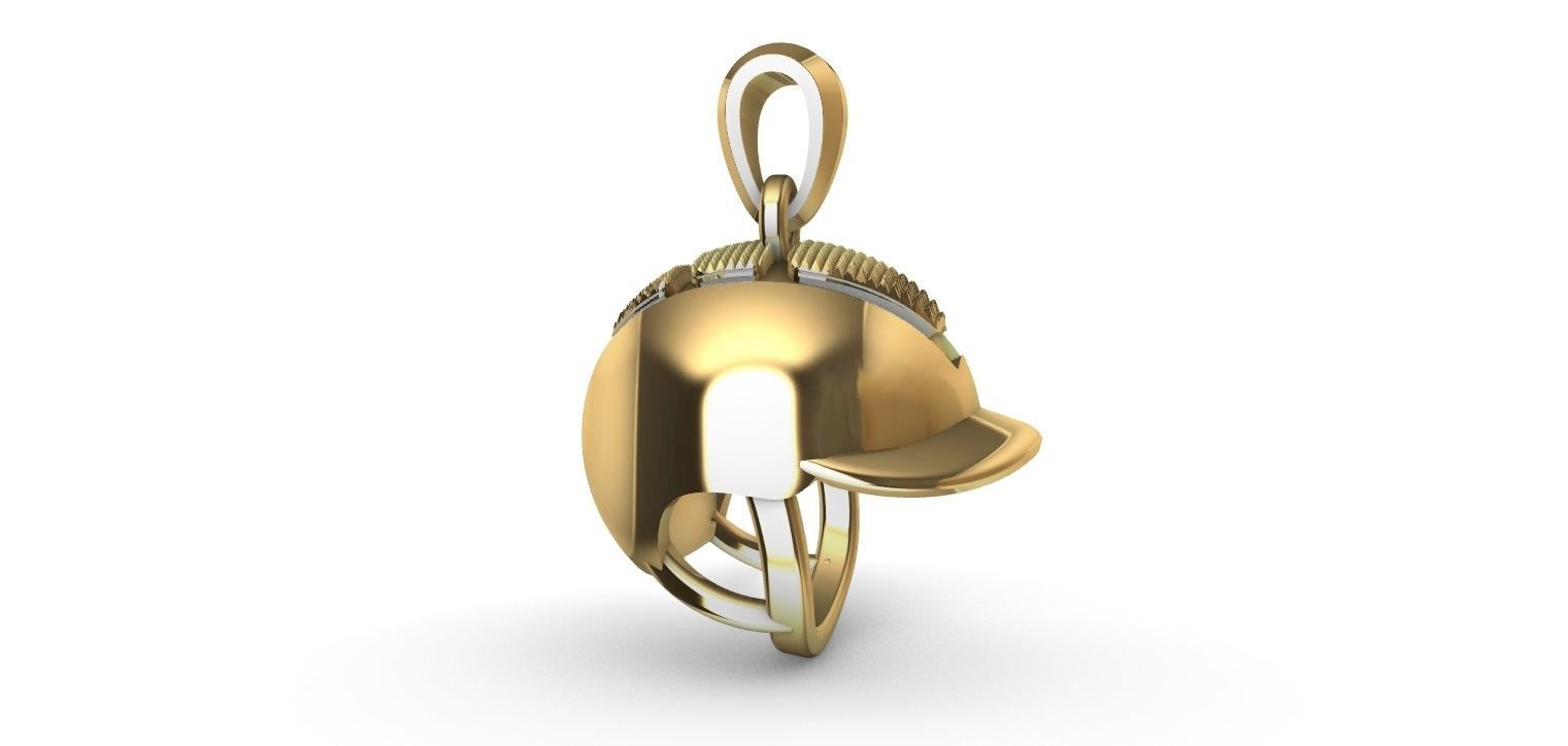 Equestrian Helmet Pendant 3D print model_1