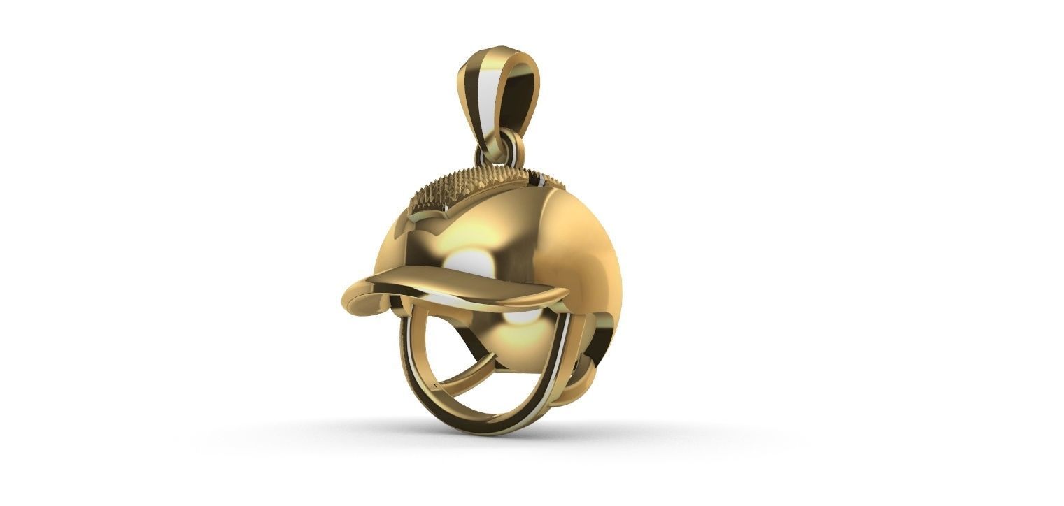 Equestrian Helmet Pendant 3D print model_8