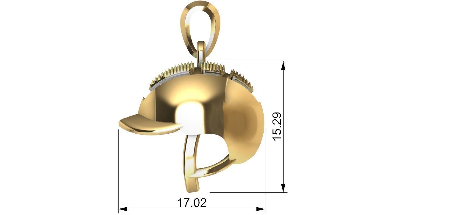 Equestrian Helmet Pendant 3D print model_21