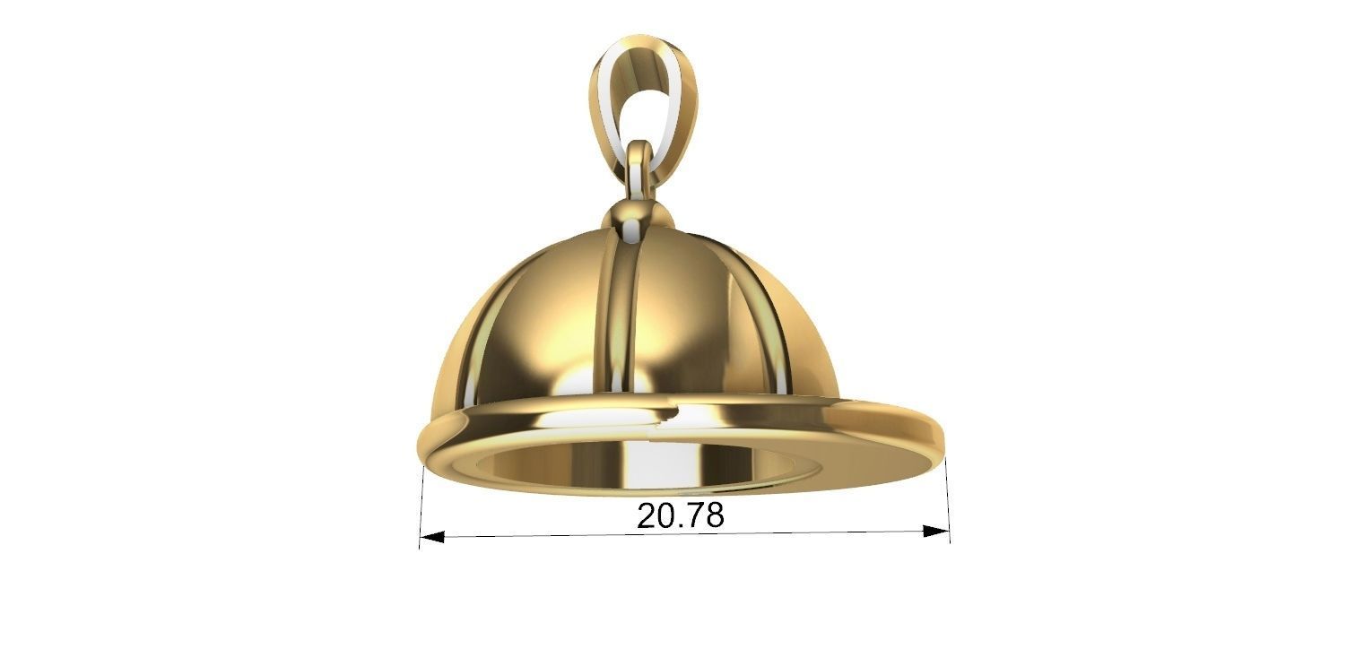Equestrian Cap Pendant  3D print model_4