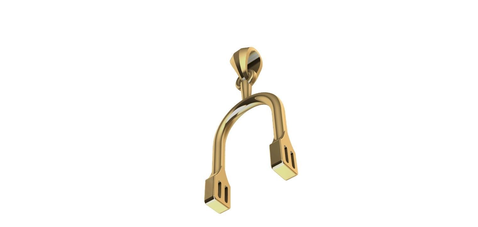 Horse Spur Pendant - Espora  3D print model_12