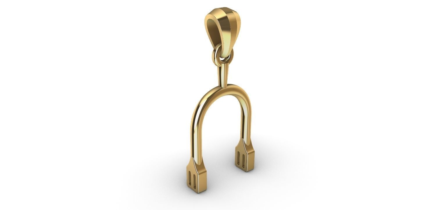 Horse Spur Pendant - Espora  3D print model_8