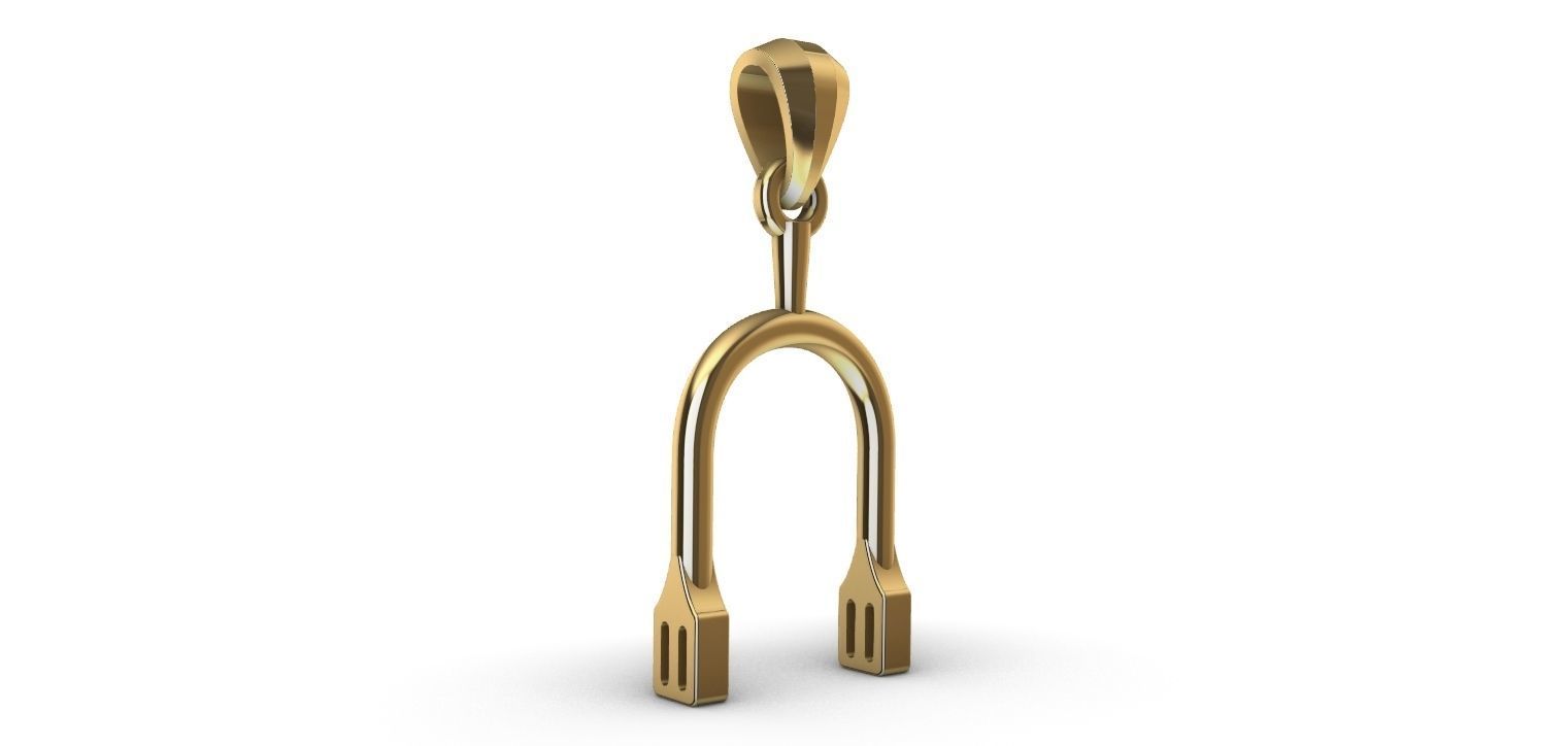 Horse Spur Pendant - Espora  3D print model_7
