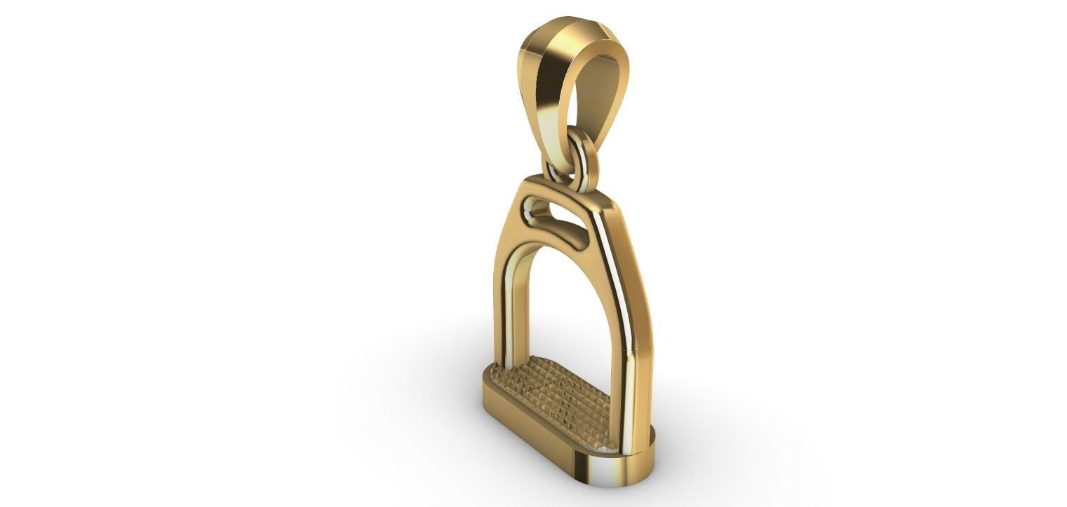 Horse Stirrup Pendant - Estribo  3D print model_12