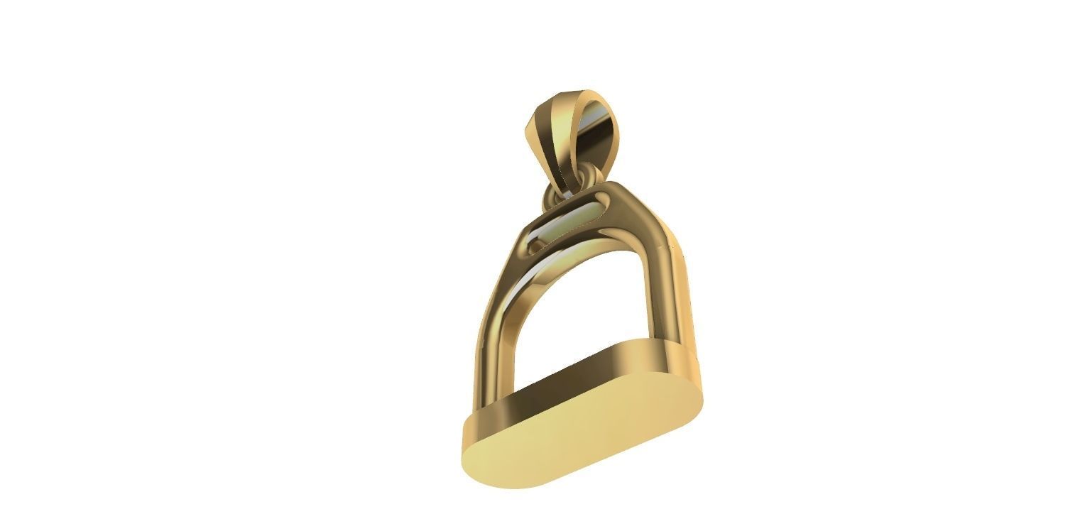 Horse Stirrup Pendant - Estribo  3D print model_14