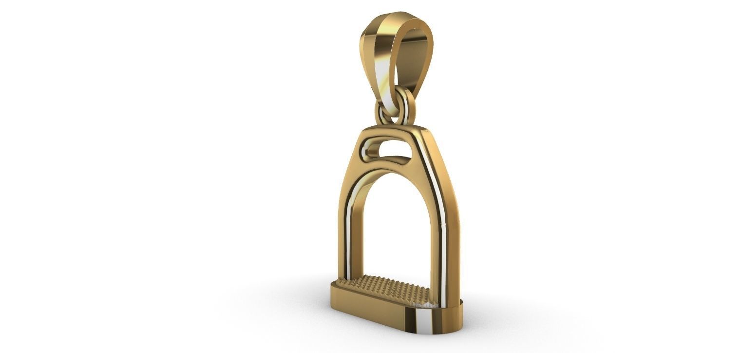 Horse Stirrup Pendant - Estribo  3D print model_4