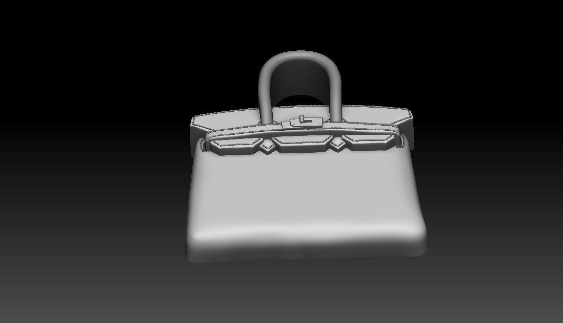 HERMES BIRKIN BAG bas relief  3D print model_7