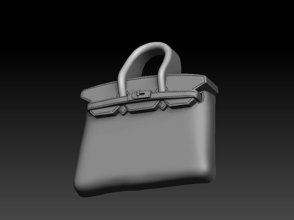 HERMES BIRKIN BAG bas relief  3D print model_10