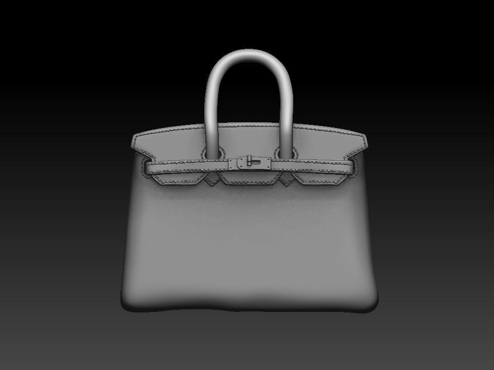 HERMES BIRKIN BAG bas relief  3D print model_14