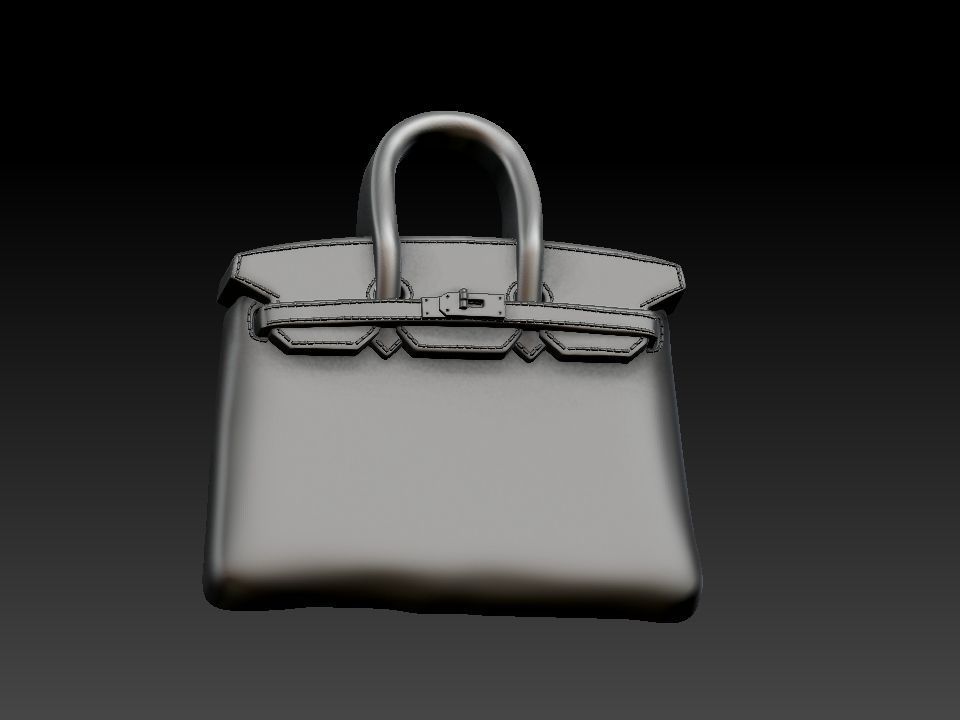 HERMES BIRKIN BAG bas relief  3D print model_22