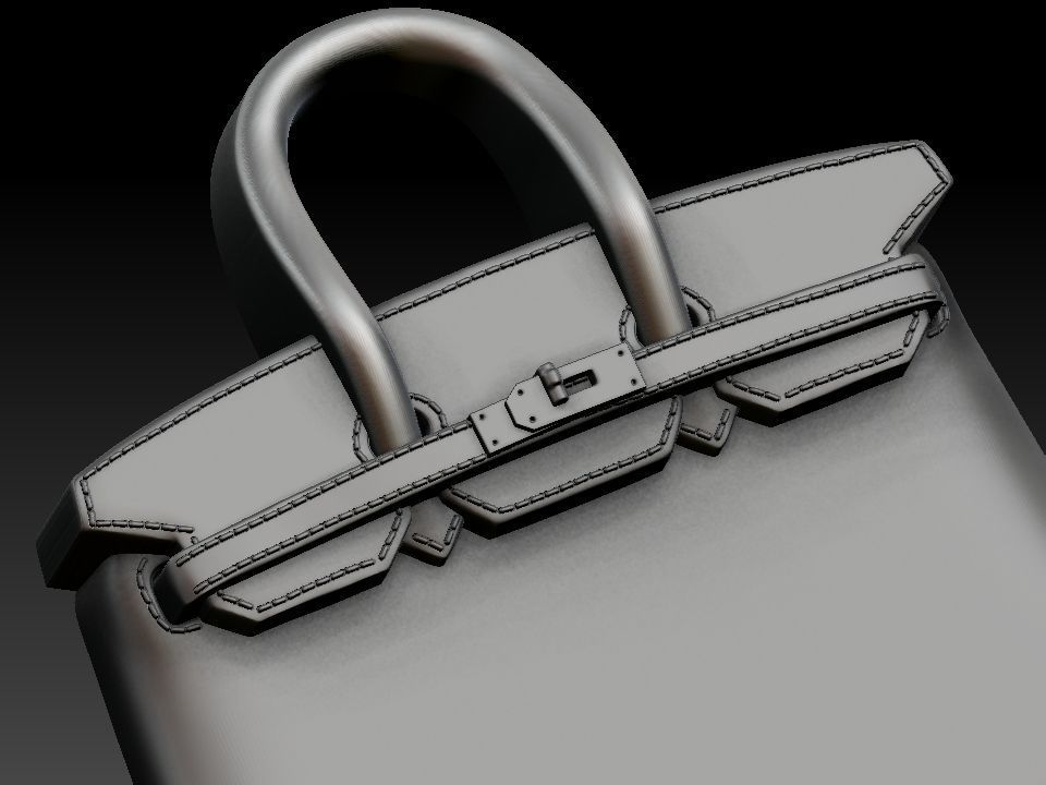 HERMES BIRKIN BAG bas relief  3D print model_3
