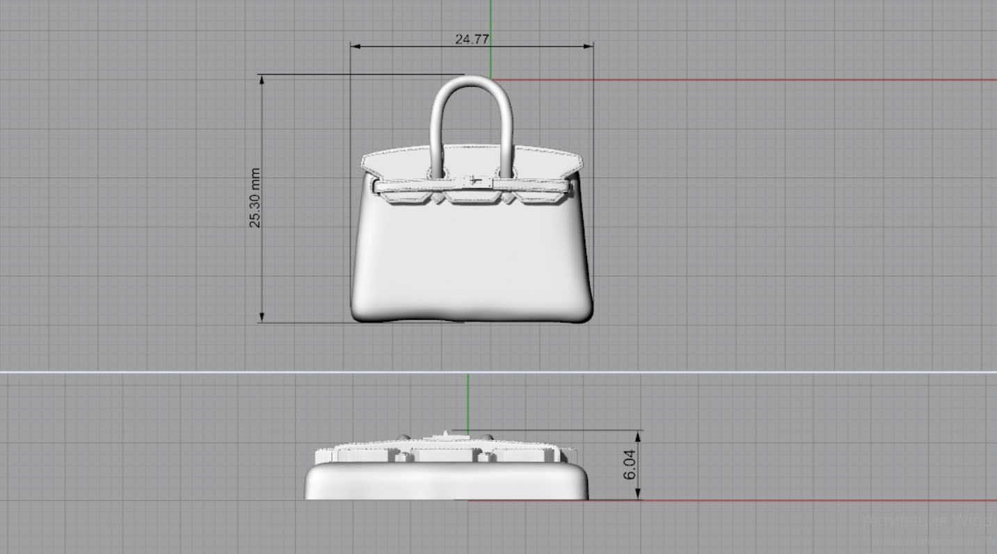HERMES BIRKIN BAG bas relief  3D print model_11