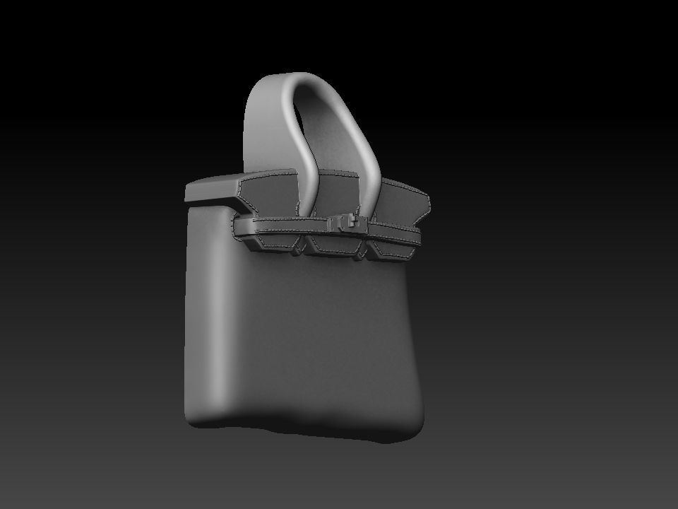 HERMES BIRKIN BAG bas relief  3D print model_5