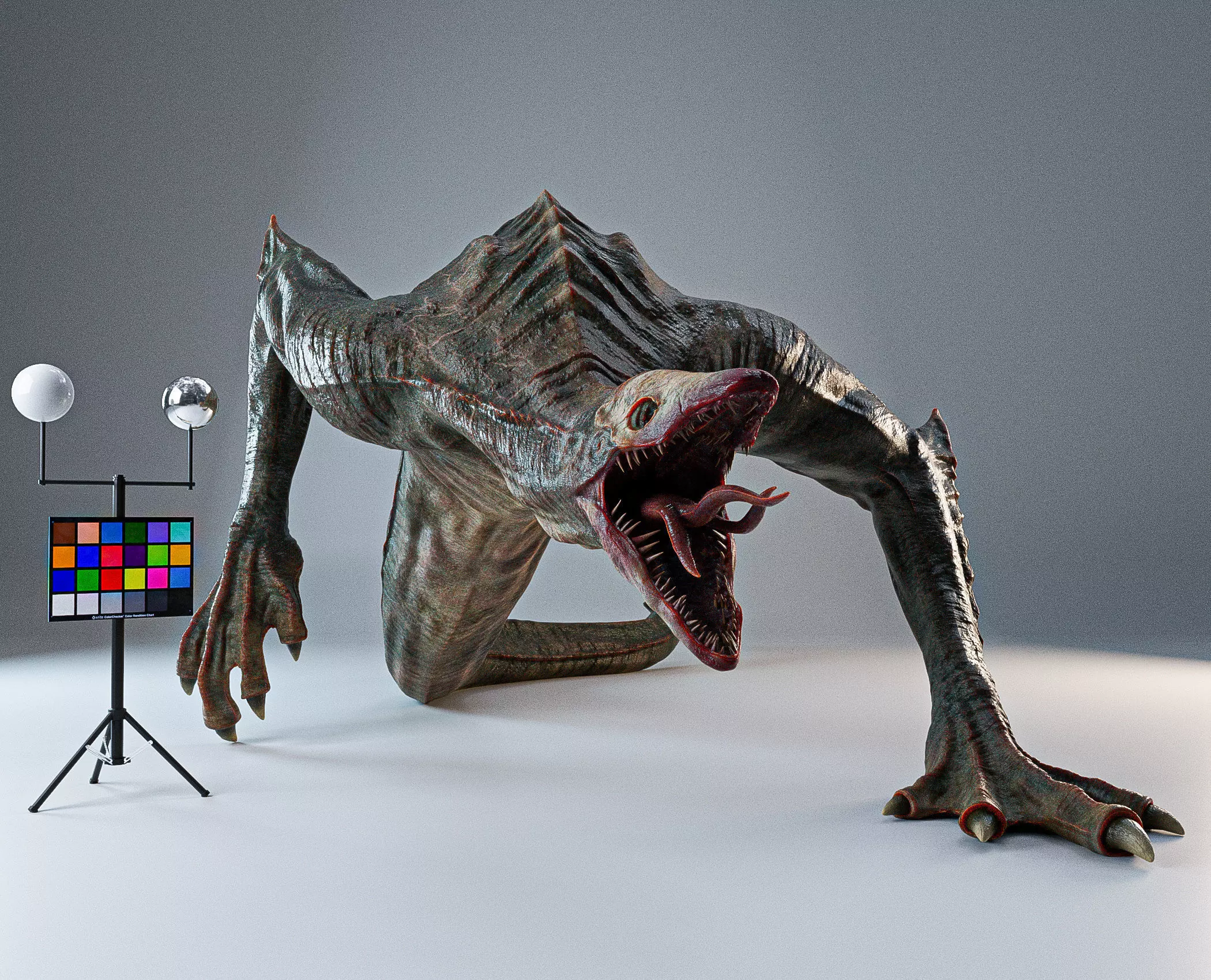 Skullcrawler creature Low-poly 3D model_0