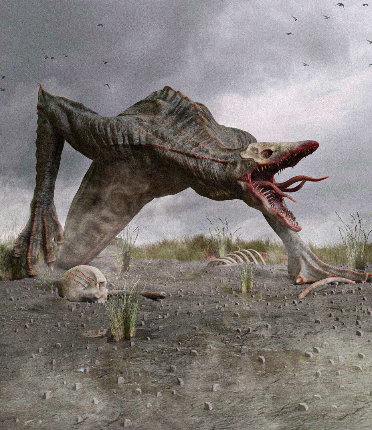 Skullcrawler creature Low-poly 3D model_7