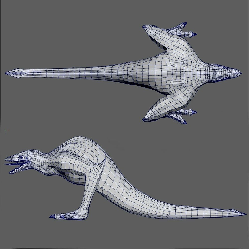 Skullcrawler creature Low-poly 3D model_3