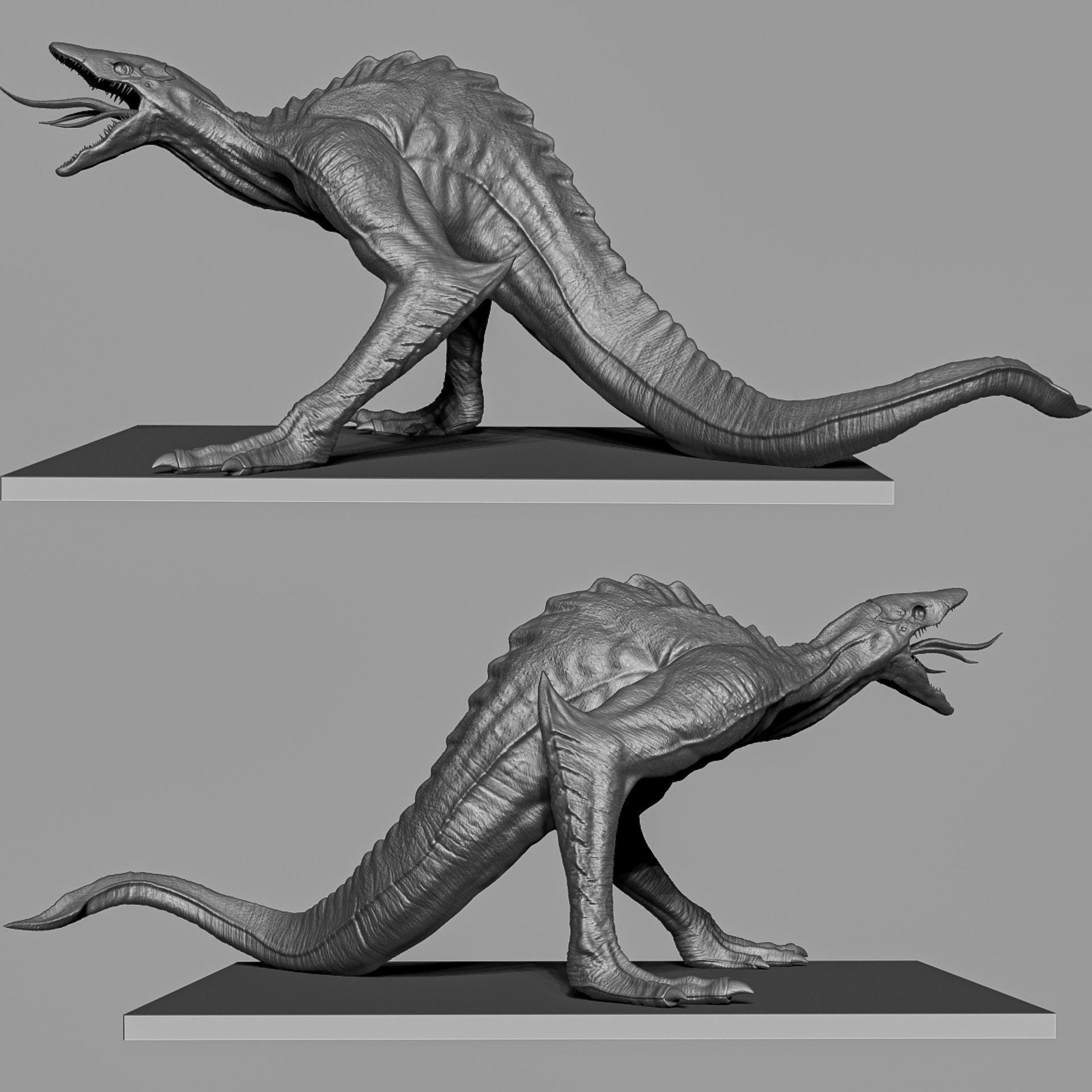 Skullcrawler creature Low-poly 3D model_5