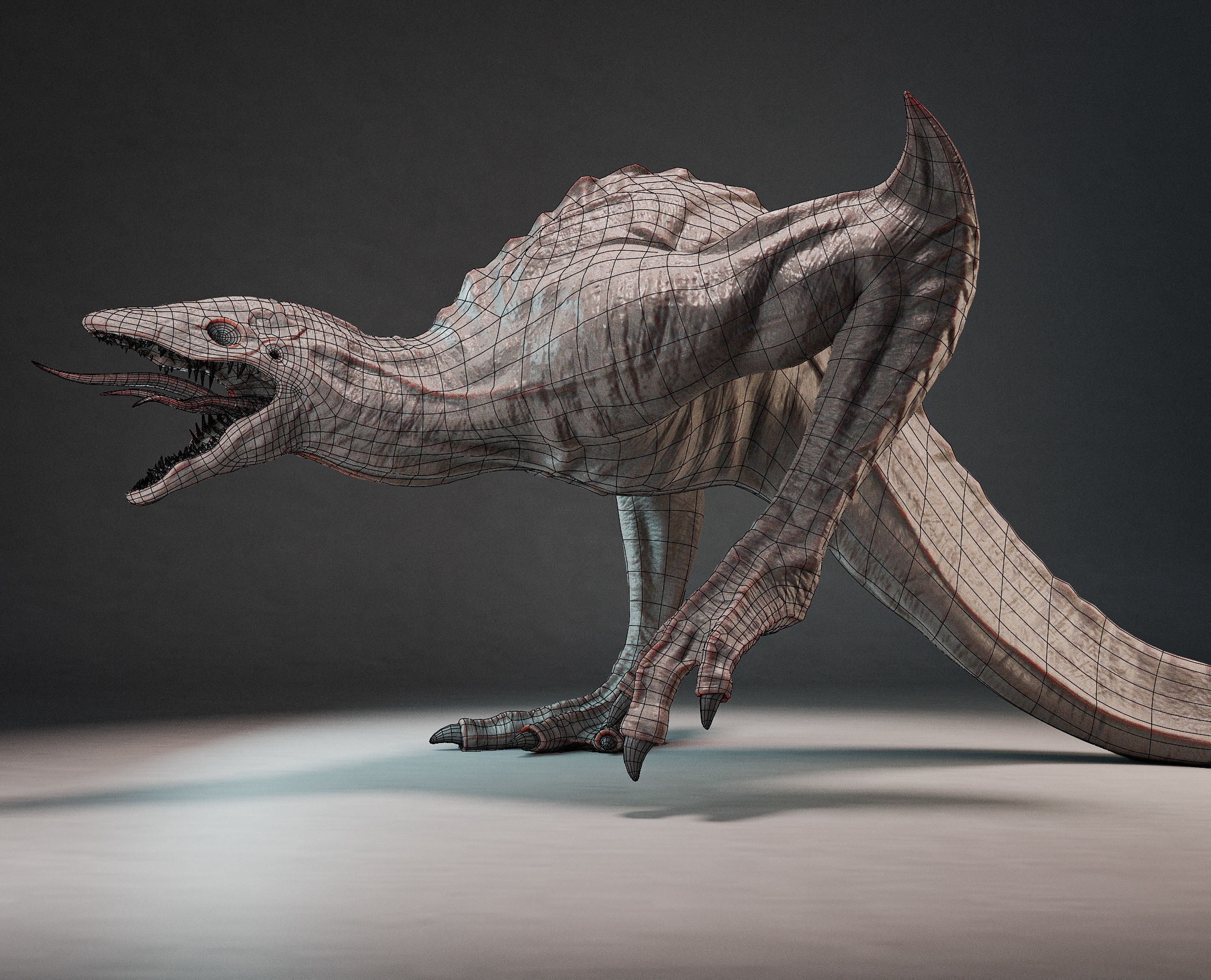 Skullcrawler creature Low-poly 3D model_6