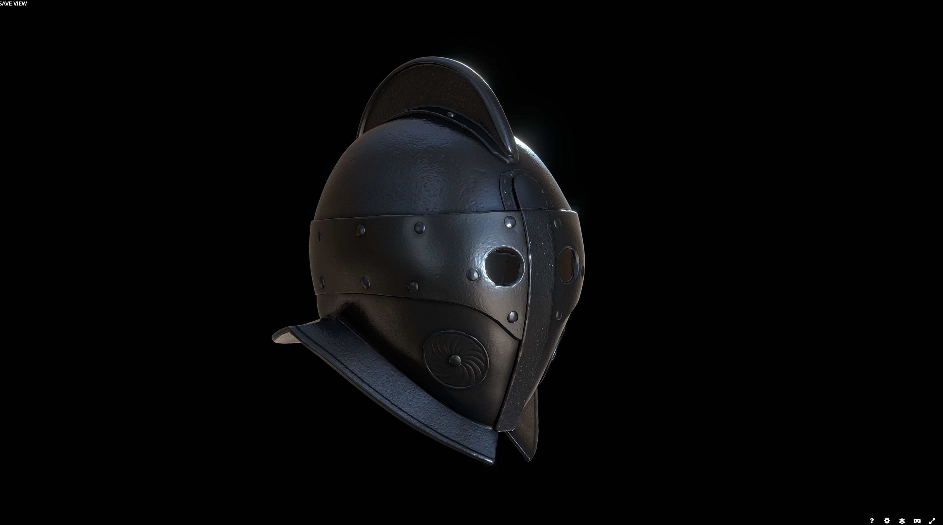 Gladiator Helmet - Secutor 3D model_2