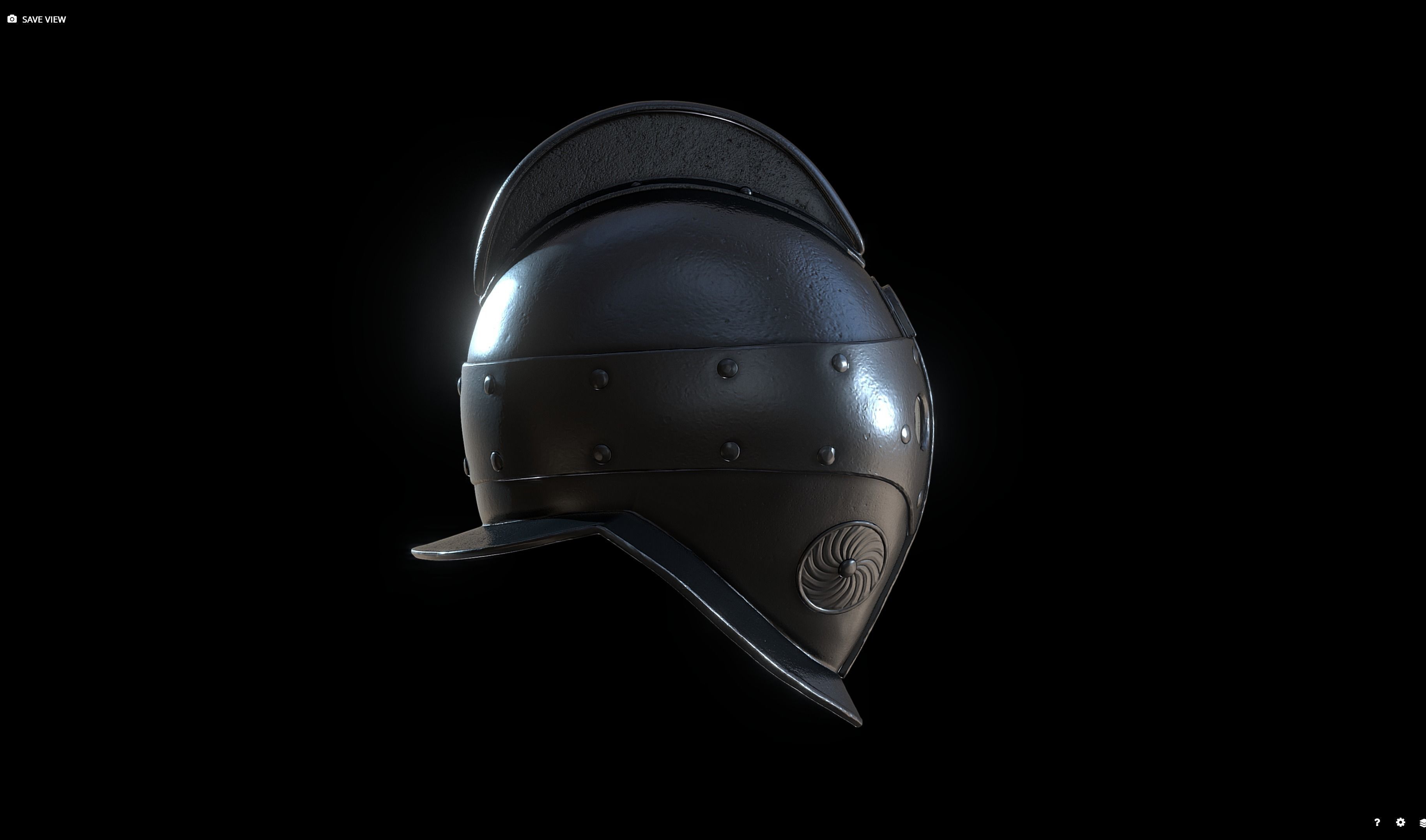 Gladiator Helmet - Secutor 3D model_3