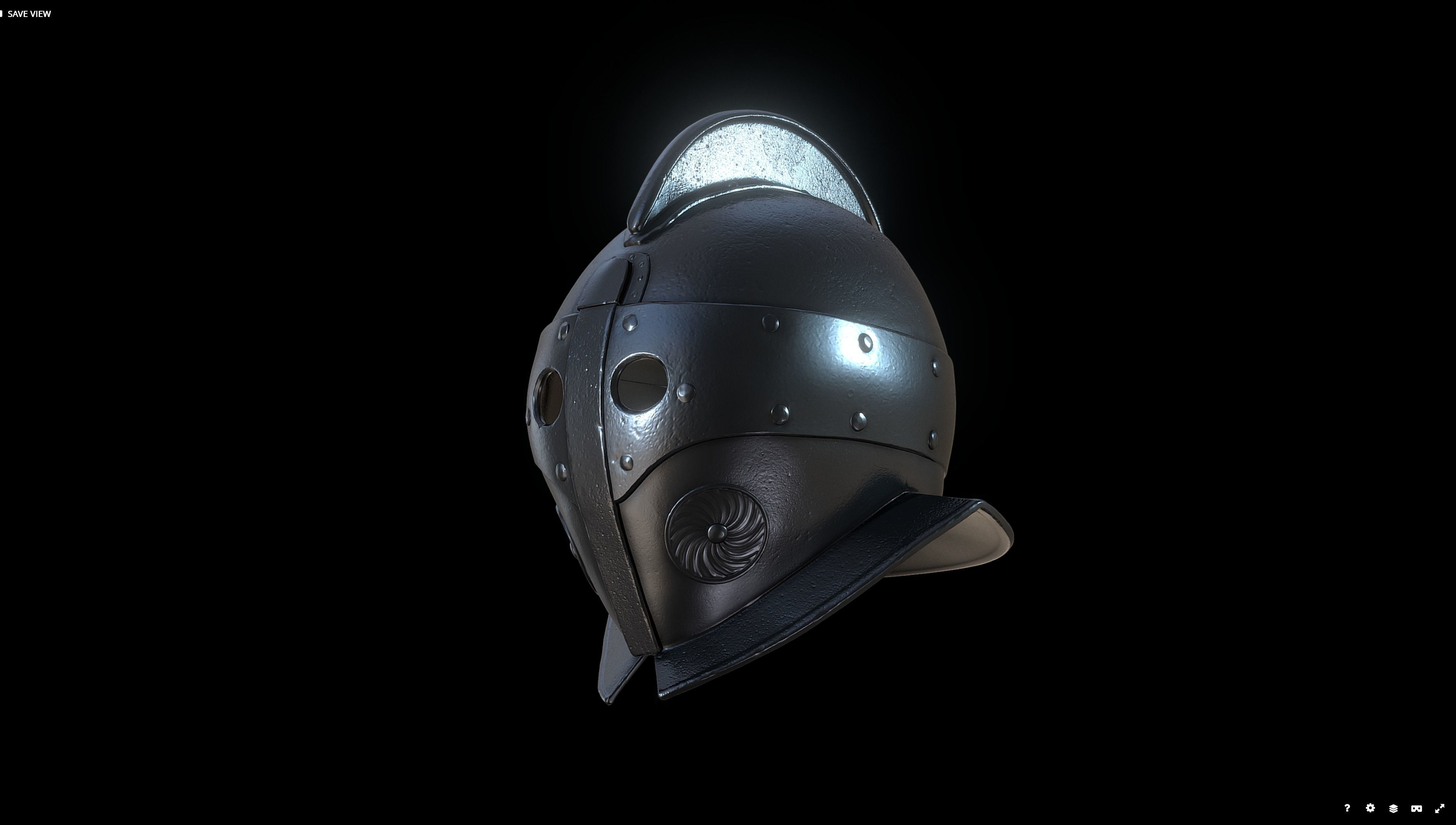 Gladiator Helmet - Secutor 3D model_4