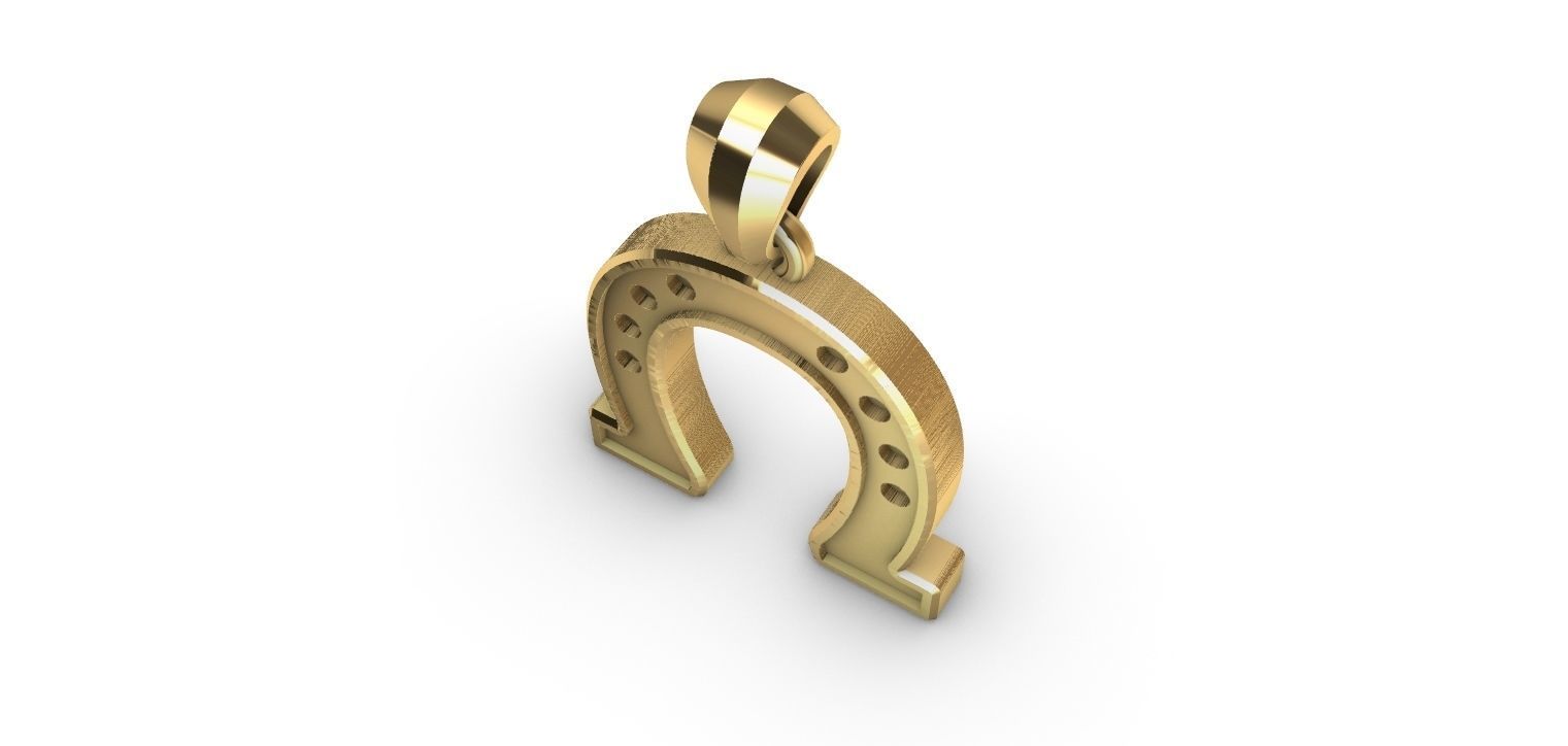 Horseshoe Pendant 3D print model_17