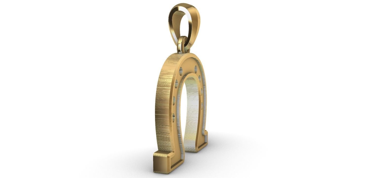Horseshoe Pendant 3D print model_5