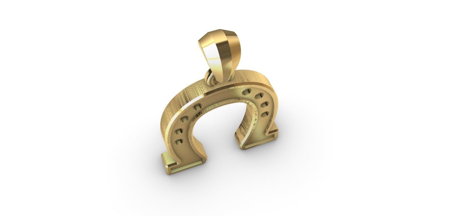 Horseshoe Pendant 3D print model_16