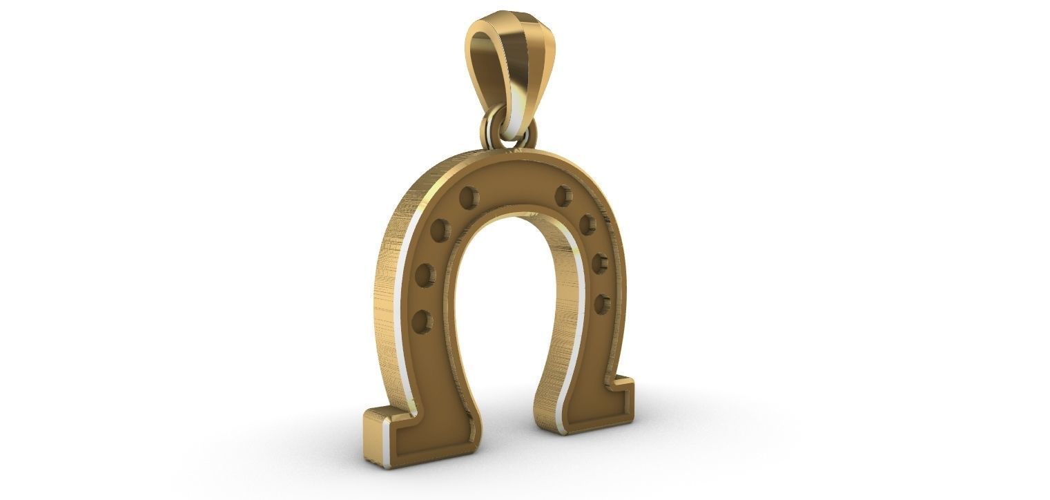 Horseshoe Pendant 3D print model_2
