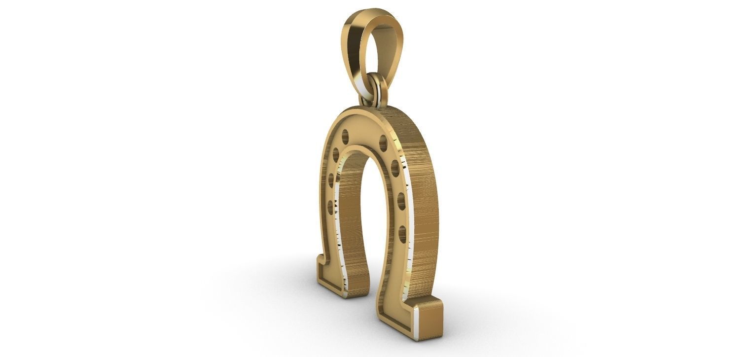 Horseshoe Pendant 3D print model_13