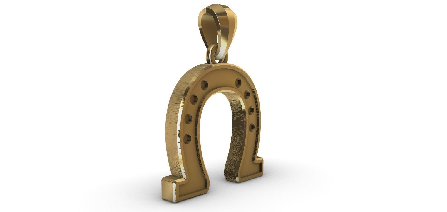 Horseshoe Pendant 3D print model_4