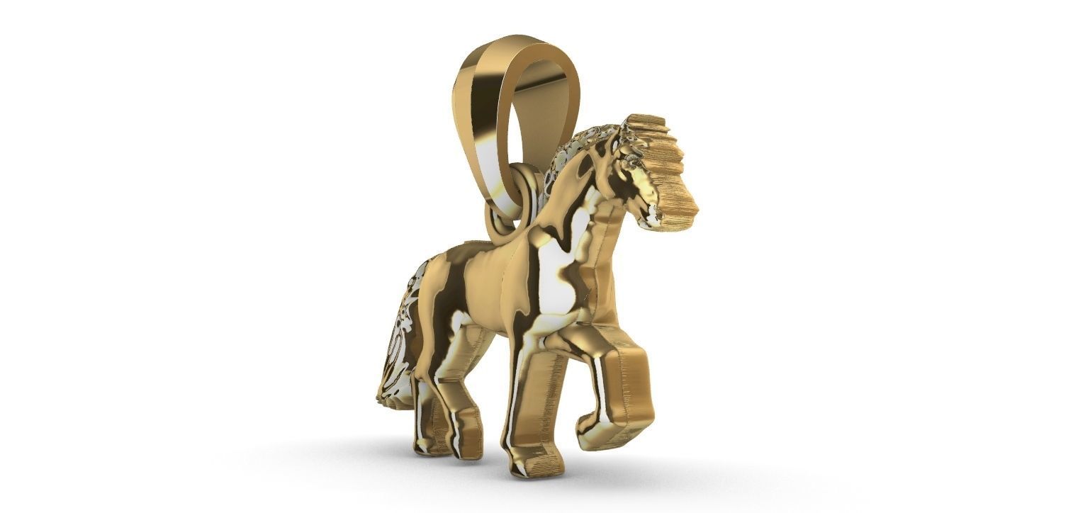 Trotting Horse Pendant - Cavalo trotando  3D print model_6