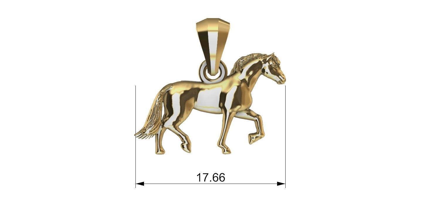 Trotting Horse Pendant - Cavalo trotando  3D print model_22