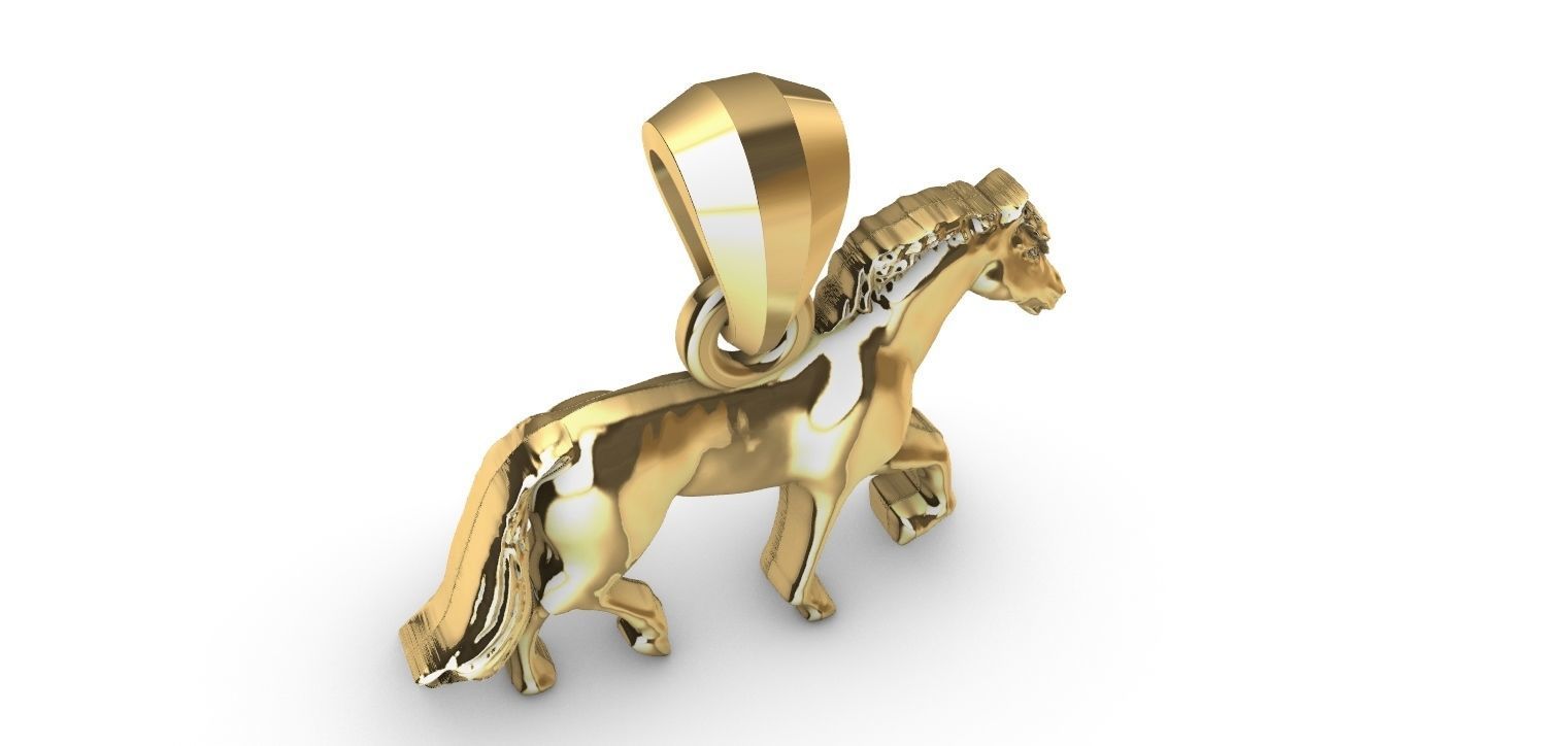 Trotting Horse Pendant - Cavalo trotando  3D print model_4