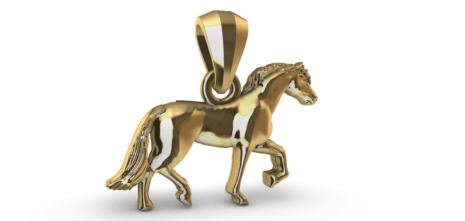 Trotting Horse Pendant - Cavalo trotando  3D print model_1