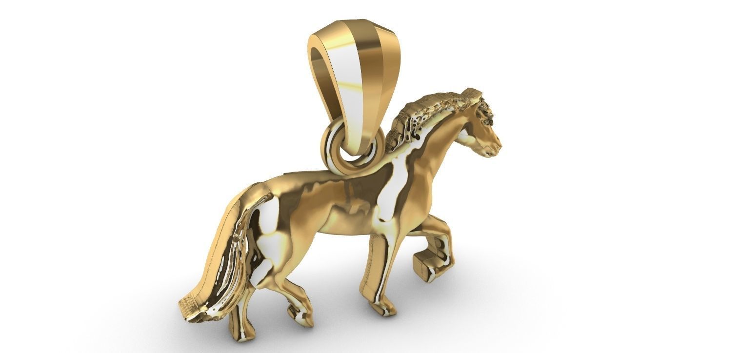 Trotting Horse Pendant - Cavalo trotando  3D print model_19