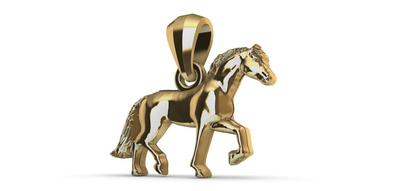 Trotting Horse Pendant - Cavalo trotando  3D print model_21