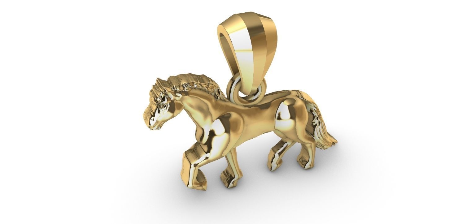 Trotting Horse Pendant - Cavalo trotando  3D print model_9