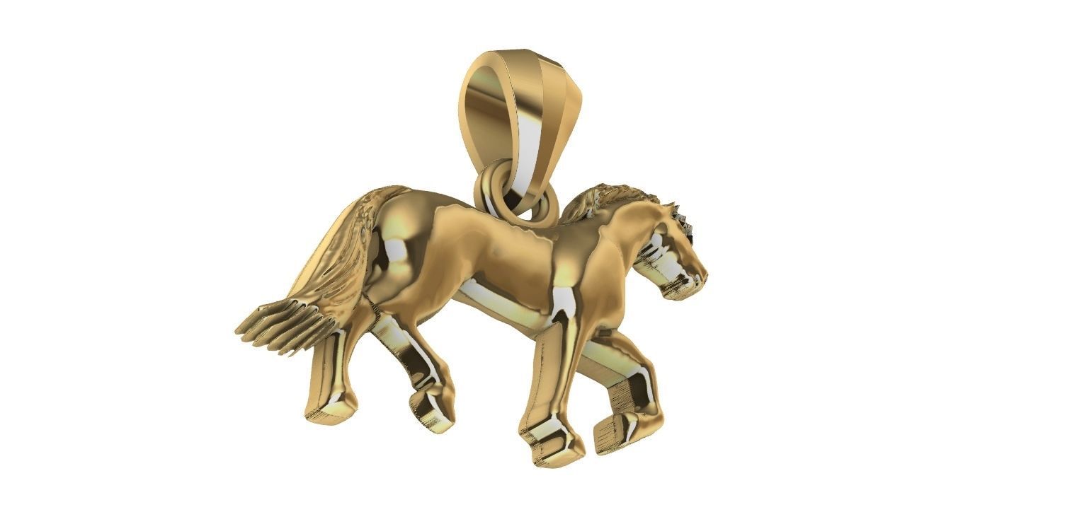 Trotting Horse Pendant - Cavalo trotando  3D print model_3