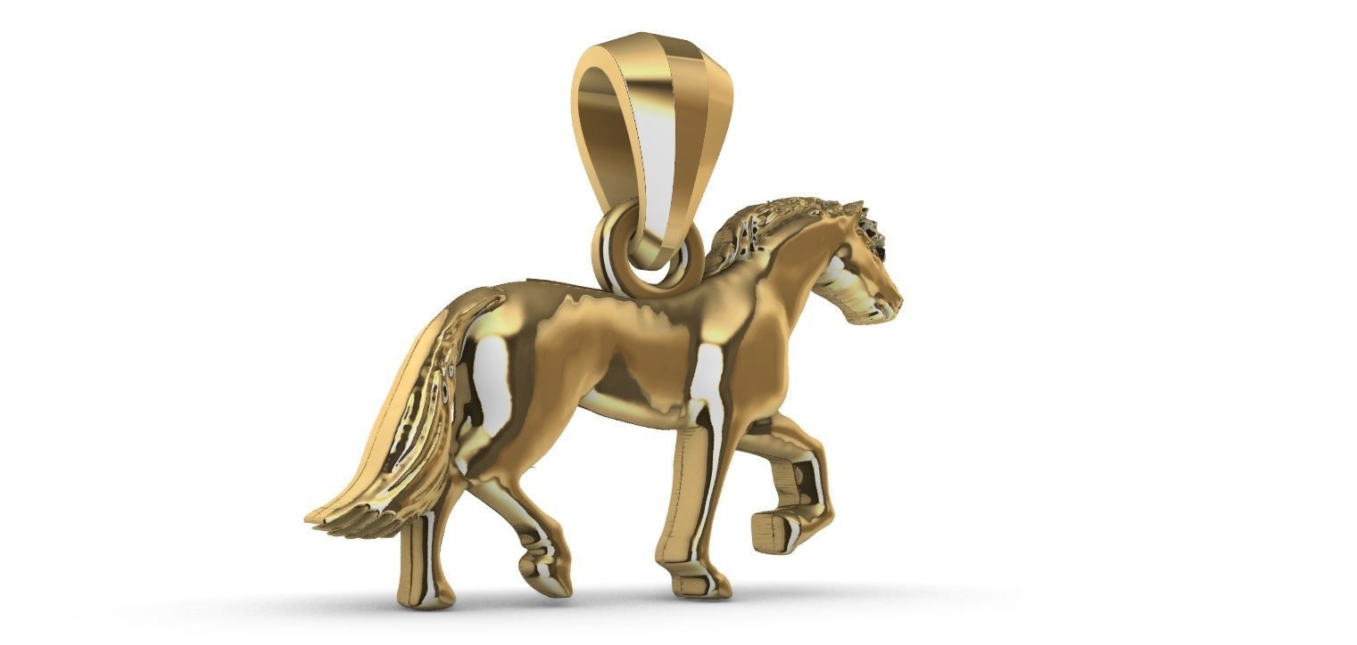 Trotting Horse Pendant - Cavalo trotando  3D print model_2