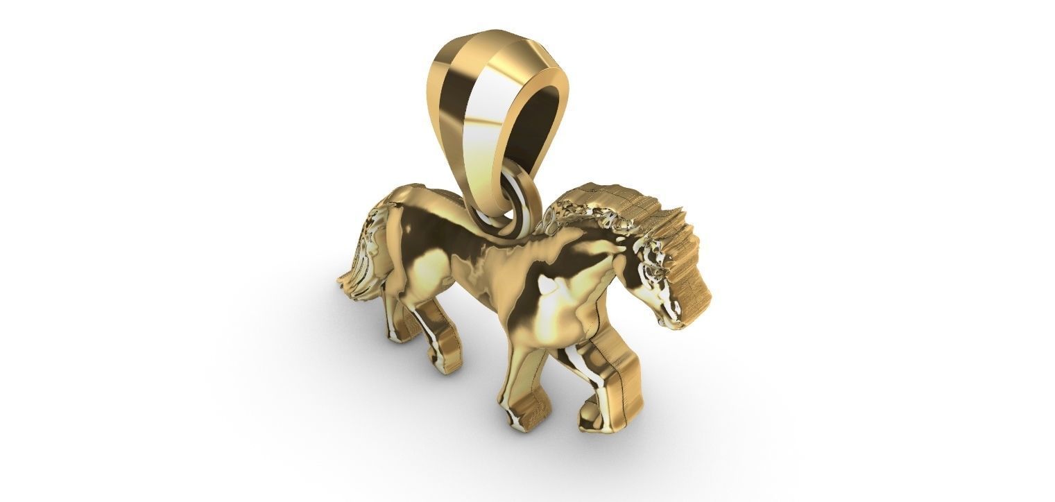Trotting Horse Pendant - Cavalo trotando  3D print model_5
