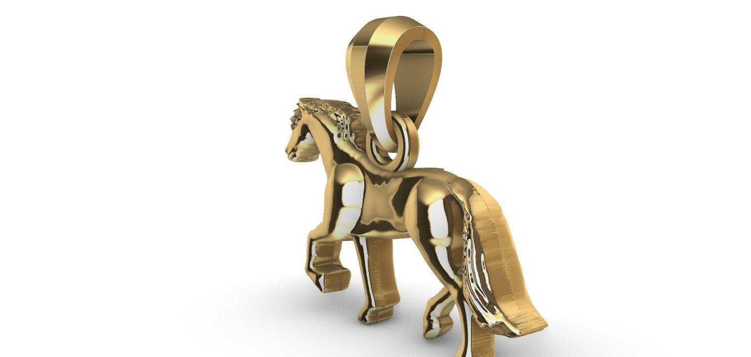Trotting Horse Pendant - Cavalo trotando  3D print model_13