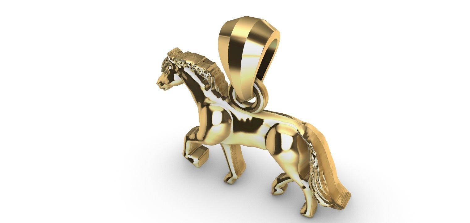 Trotting Horse Pendant - Cavalo trotando  3D print model_11