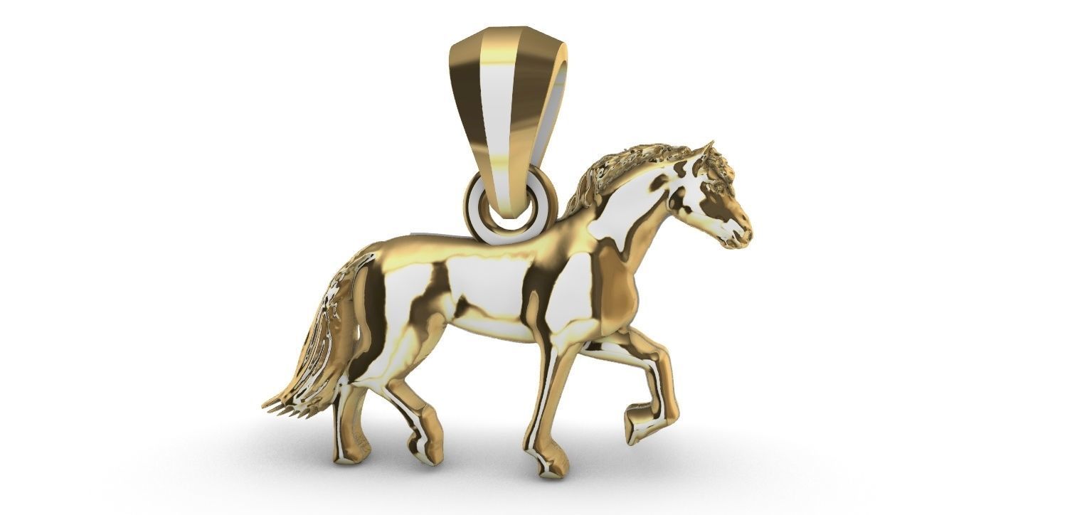 Trotting Horse Pendant - Cavalo trotando  3D print model_20