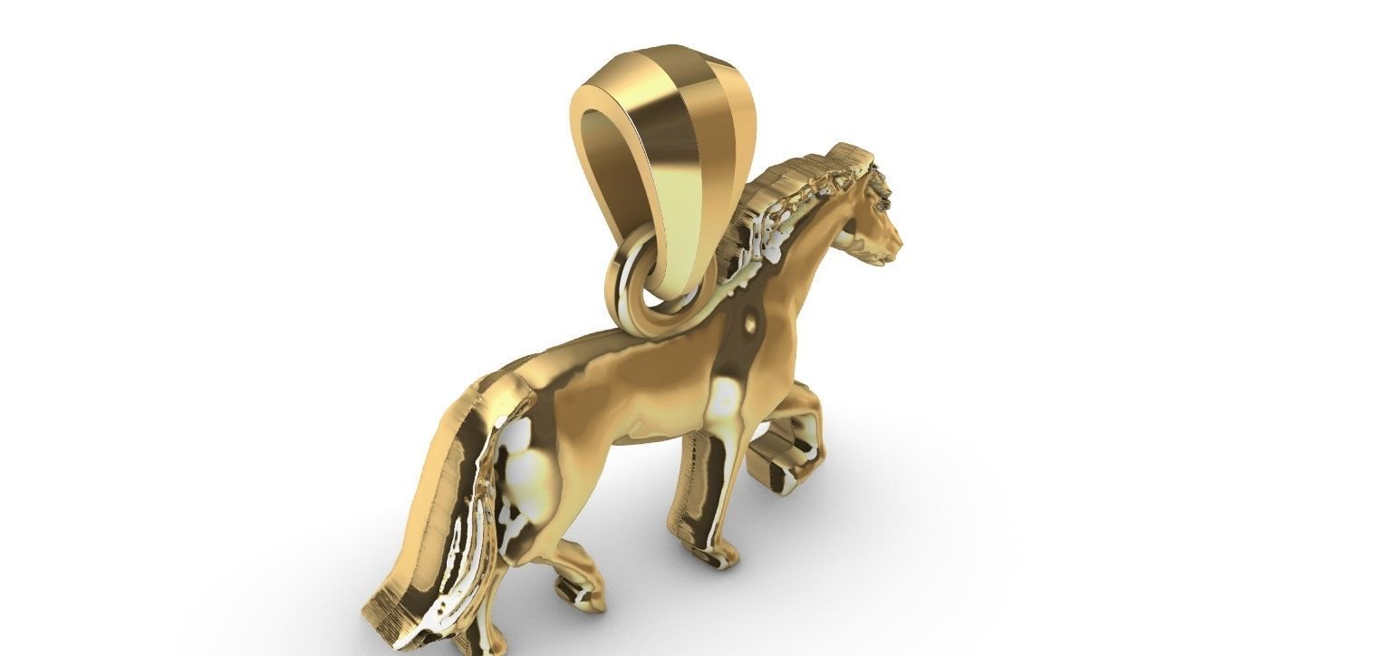 Trotting Horse Pendant - Cavalo trotando  3D print model_17