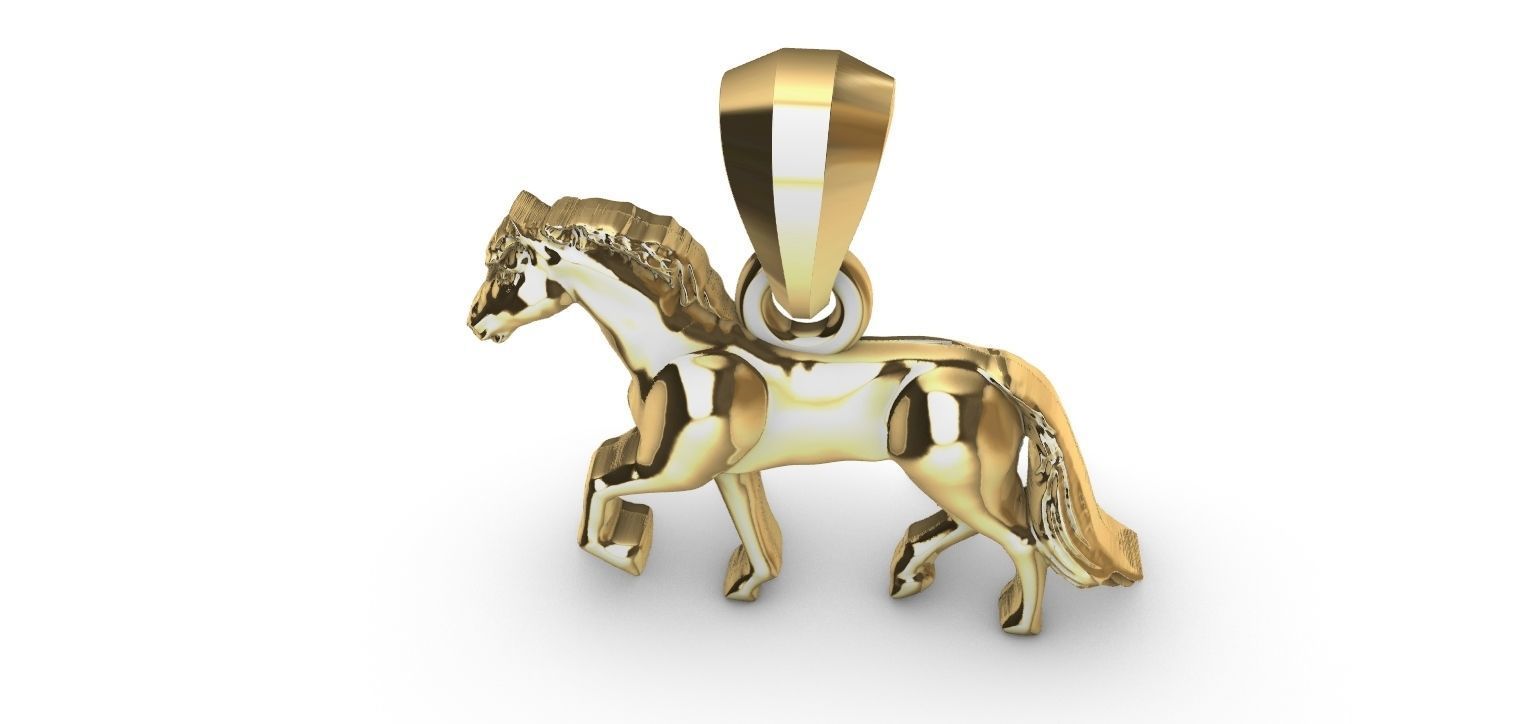 Trotting Horse Pendant - Cavalo trotando  3D print model_10