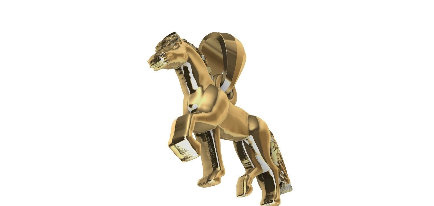Trotting Horse Pendant - Cavalo trotando  3D print model_8